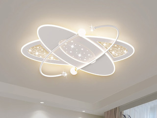 【包邮】 现代简约 铁+亚克力 客厅卧室系列 全屋套餐XY0203白-两室一厅-离线语音+遥控 白色 两室一厅(含光源 LED贴片)（内蒙古，新疆，西藏，青海，甘肃、宁夏等地区不包邮 运费请咨询客服）