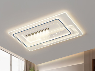 【包邮】 现代简约 铁+亚克力 客厅卧室系列 全屋套餐XY0201蓝-两室两厅-三色变光 蓝色 两室两厅(含光源 LED贴片)（内蒙古，新疆，西藏，青海，甘肃、宁夏等地区不包邮 运费请咨询客服）