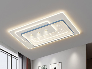 【包邮】 现代简约 铁+亚克力 客厅卧室系列 全屋套餐XY0193蓝-两室一厅-离线语音+遥控 蓝色 两室一厅(含光源 LED贴片)（内蒙古，新疆，西藏，青海，甘肃、宁夏等地区不包邮 运费请咨询客服）