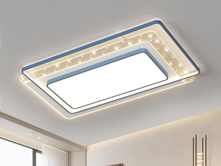 【包邮】 现代简约 铁+亚克力 客厅卧室系列 全屋套餐XY0190蓝-两室两厅-三色变光 蓝色 两室两厅(含光源 LED贴片)（内蒙古，新疆，西藏，青海，甘肃、宁夏等地区不包邮 运费请咨询客服）