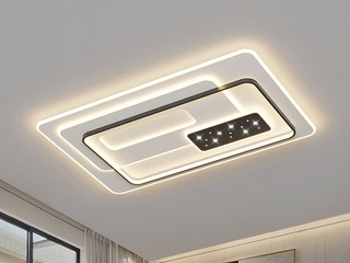 【包邮】 现代简约 铁+亚克力 客厅卧室系列 全屋套餐XY0178黑-两室一厅-三色变光 黑色 两室一厅(含光源 LED贴片)（内蒙古，新疆，西藏，青海，甘肃、宁夏等地区不包邮 运费请咨询客服）