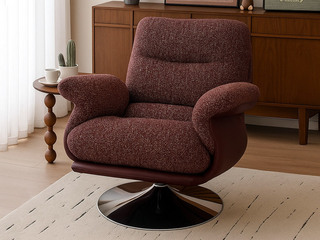  极简风格 透气柔软棉麻布 蓬松柔软羽绒 五区坐感黑科技 电镀圆盘五金脚稳固底座不摇晃 休闲椅