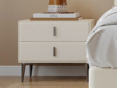 【现货】歌迪 极简风格 全实木柜体+松木抽屉 优质扪皮 时尚百搭 床头柜