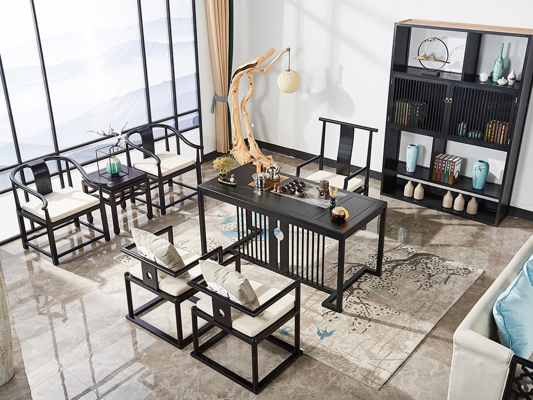 品匠坊现代新中式白腊木洽谈桌