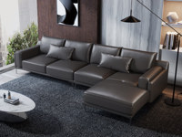 诺美帝斯 极简风格 高定头层黄牛皮 真皮沙发 云端坐感 高密度高回弹海绵 转角沙发（1+3+左贵妃）