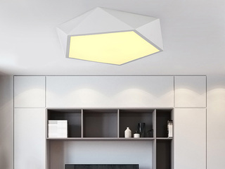 【包邮】 现代简约 铁艺+亚克力 钻石 白色550 三色光 吸顶灯（含光源 LED36W）（内蒙古，新疆，西藏，青海，甘肃、宁夏等地区不包邮 运费请咨询客服）