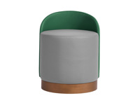 诺美帝斯 极简风格 高弹舒适 优质皮艺 绿色座背+灰色座包 圆凳