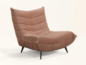 诺美帝斯 现代简约 坐躺舒适 超柔软科技绒布 实木框架 粉色休闲椅