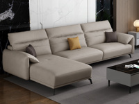 纳德威 极简 羽绒科技布沙发 自由搭配组合 小户挚爱 5挡升降功能头枕 柔软舒适 卡其色 沙发组合3+右贵妃（不含脚踏）