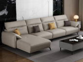 纳德威 极简 羽绒科技布沙发 自由搭配组合 小户挚爱 5挡升降功能头枕 柔软舒适 卡其色 沙发组合（1+3+右贵妃）