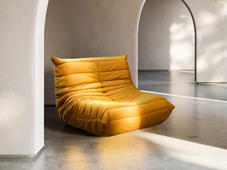  极简风格 毛毛虫 麂皮绒+定型棉 休闲椅